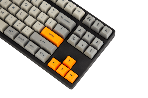 half keyboard if orange and white keys